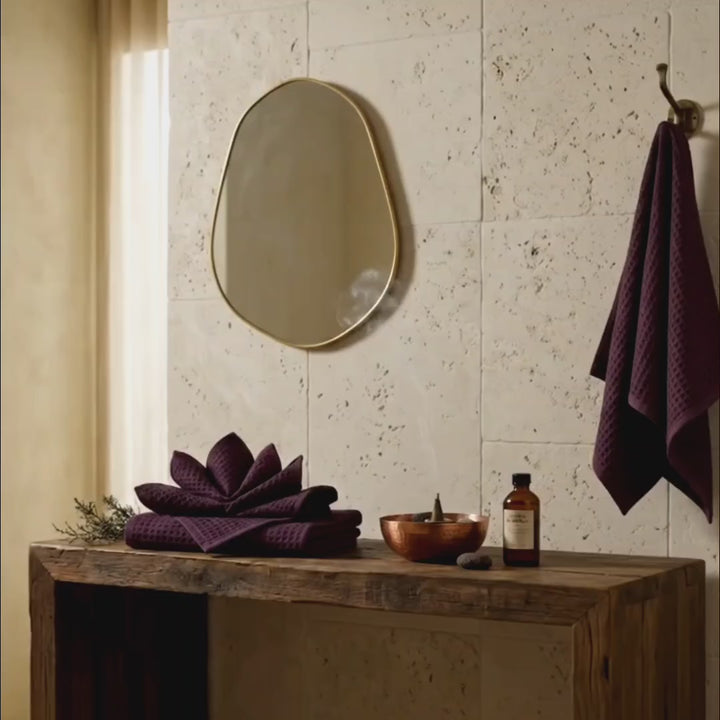 Premium Waffle Soft Hand Towels – Soft, Absorbent & Quick-Dry Cotton-Wine Colour
