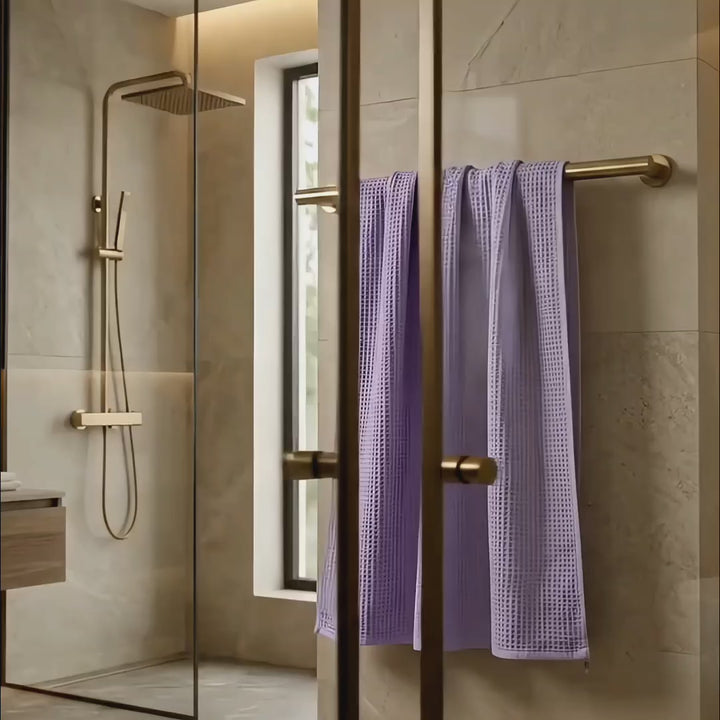 Premium Waffle Bath Towels – Soft, Absorbent & Quick-Dry Luxury Linen-Lavender