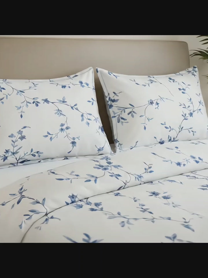 Elegant Floral Cotton Bedsheet with Pillow Covers – Soft & Premium Bedding Set - Vivron
