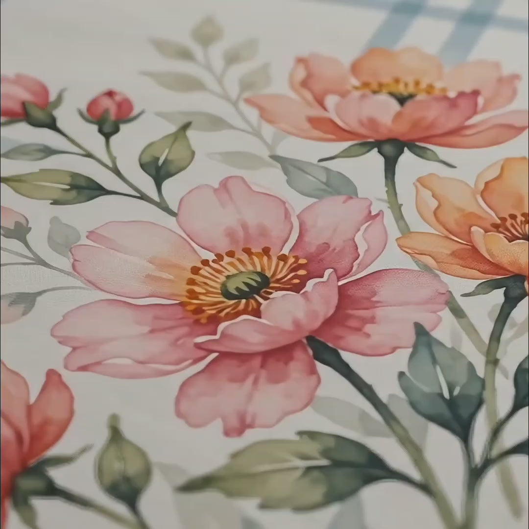 Aura  Print  3D  King-Size  Bedsheet  |  Pink & Orange Floral |  Cotton-Feel Realistic Prints