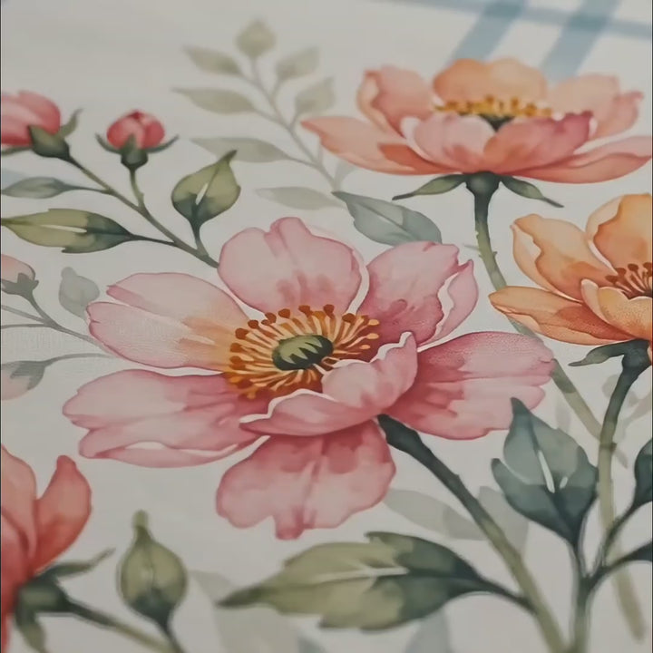 Aura  Print  3D  King-Size  Bedsheet  |  Pink & Orange Floral |  Cotton-Feel Realistic Prints