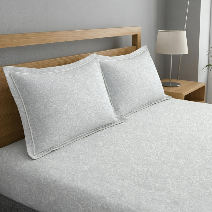500 TC Cotton Bedsheets – Opulence Premium Collection | Viora | Silver